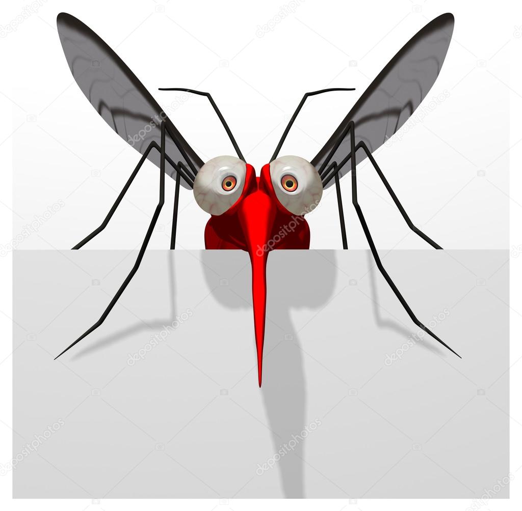 Mosquito with red nose