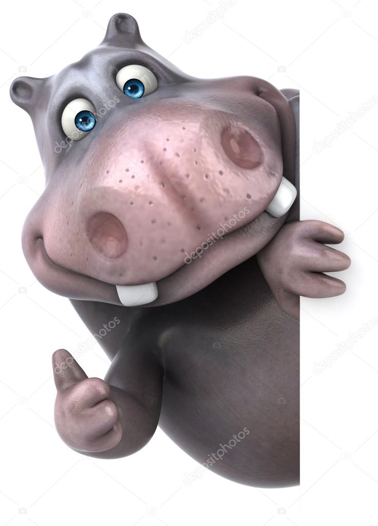 Fun cartoon hippo