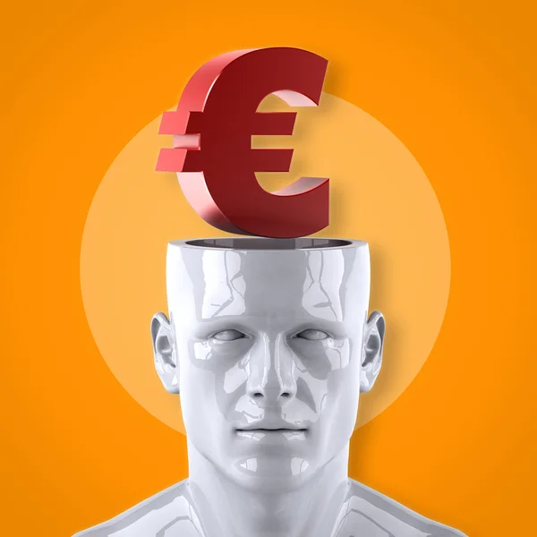 Uomo con segno euro — Foto Stock