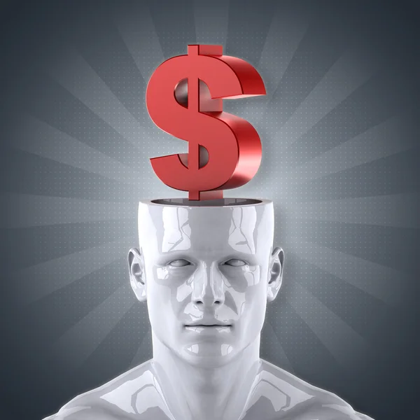 Mind concept with dollar sign — Stock Photo, Image