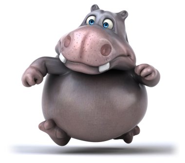 Eğlenceli çizgi film su aygırı