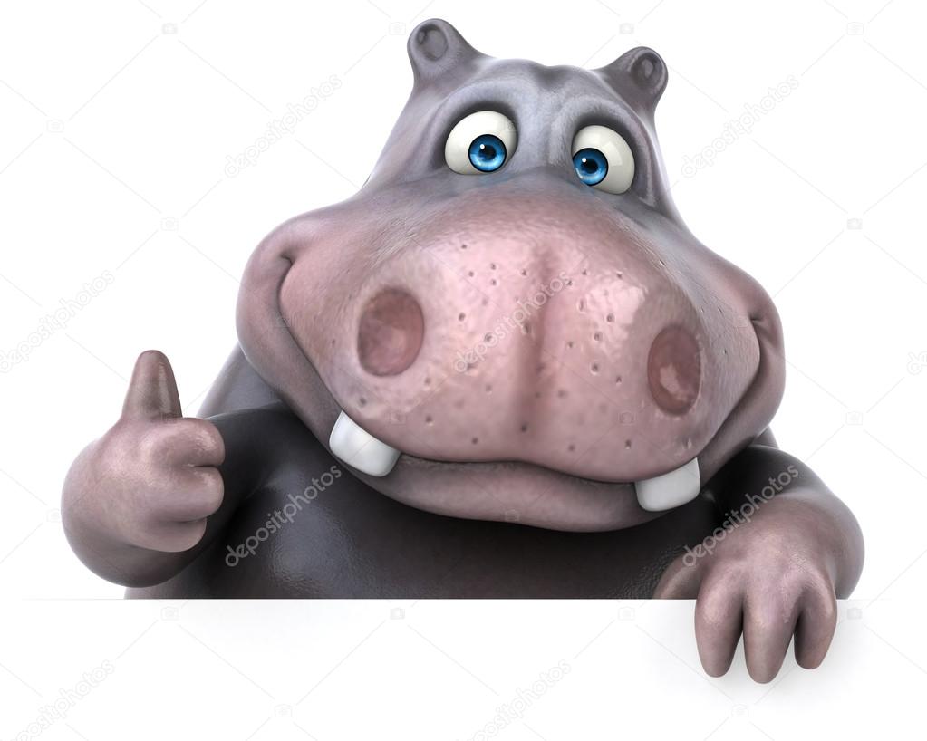 Fun cartoon hippo