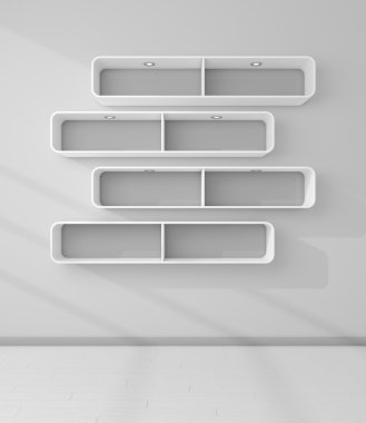 3D render modern raflar.