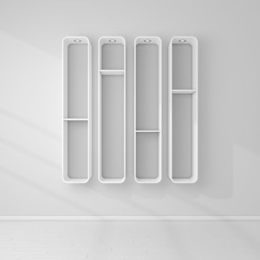 3D render modern raflar.