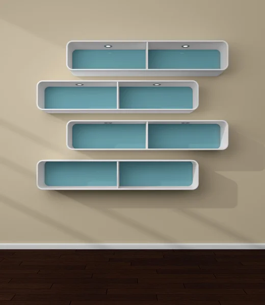 3d rendered modern shelves. — Stock Photo, Image