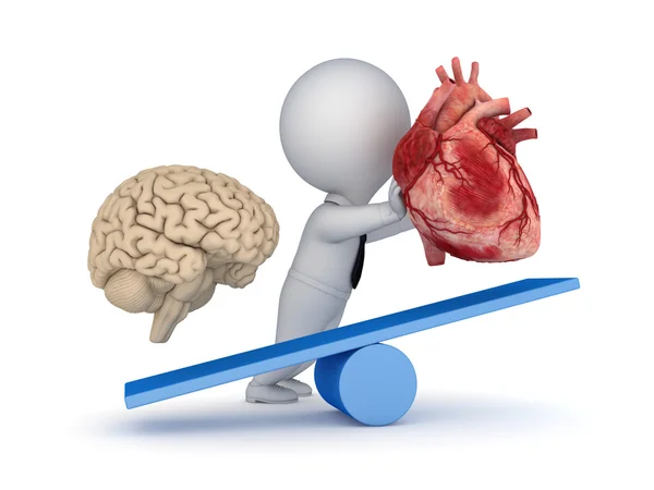 Menselijk hart en hersenen. — Stockfoto