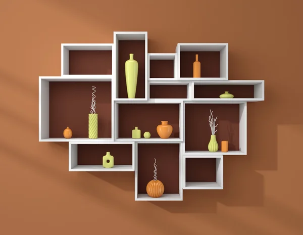 3d rendered bookshelves. — Stock Photo, Image