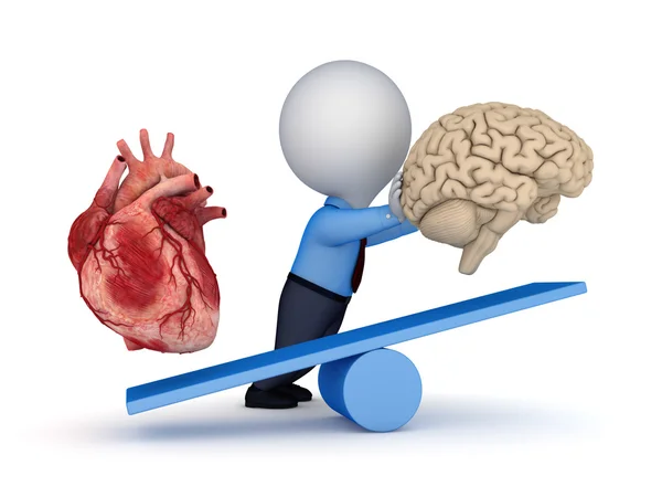 Human heart and brain. — Stock Photo, Image