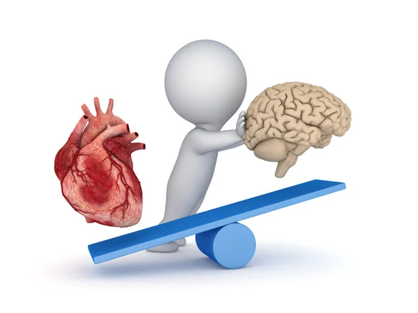 Herz und Gehirn des Menschen. — Stockfoto