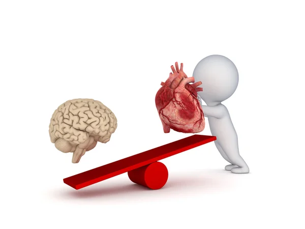 İnsan kalp ve beyin. — Stok fotoğraf