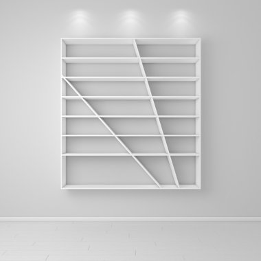 3D render modern raflar.