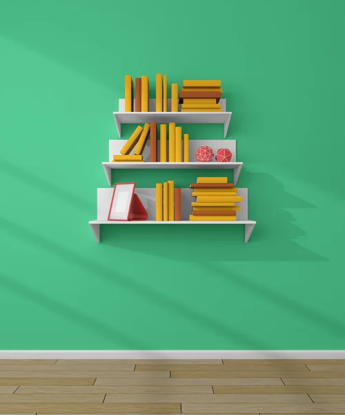 3d rendered bookshelves. — Stock Photo, Image