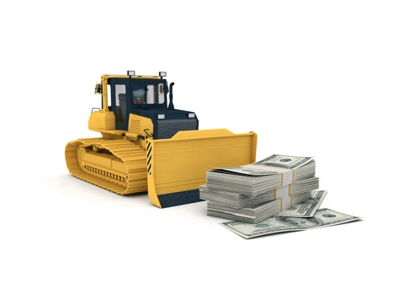 3d rendered yellow bulldozer. — Stock Photo, Image