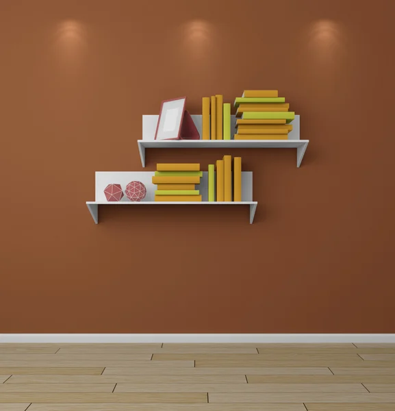 3d rendered bookshelves. — Stock Photo, Image