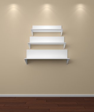 3D render modern raflar.