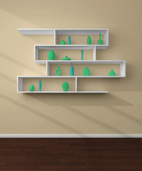 3d rendered bookshelves. — Stock Photo, Image