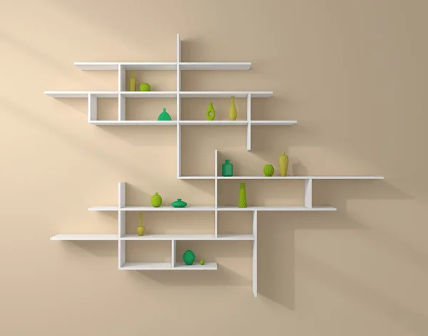 3d rendered bookshelves. — Stock Photo, Image