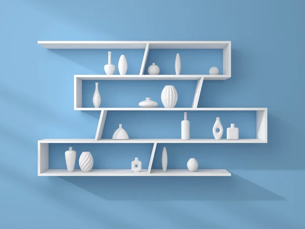 3d rendered bookshelves. — Stock Photo, Image