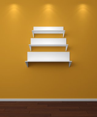 3D render modern raflar.