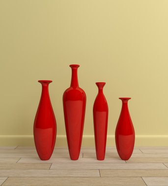 3D render iç kompozisyon