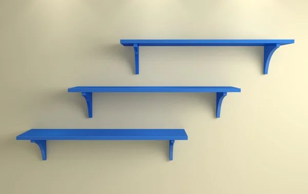 Simple shelves on a wall. — Stock Photo, Image