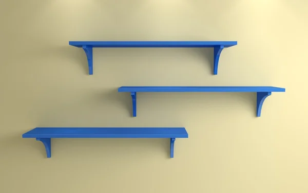 Simple shelves on a wall. — Stock Photo, Image