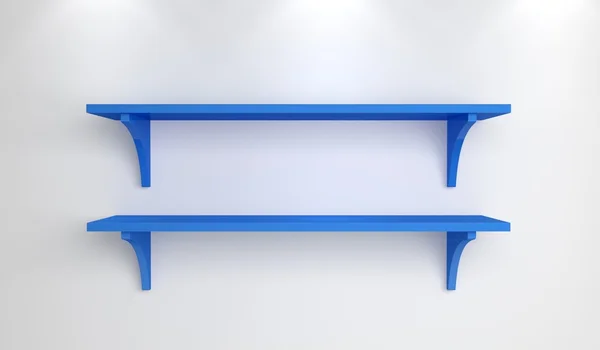 Simple shelves on a wall. — Stock Photo, Image