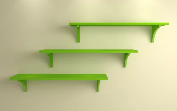 Simple shelves on a wall. — Stock Photo, Image