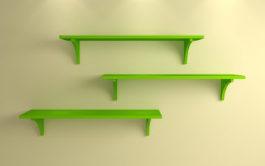 basit bir duvar raflarda.