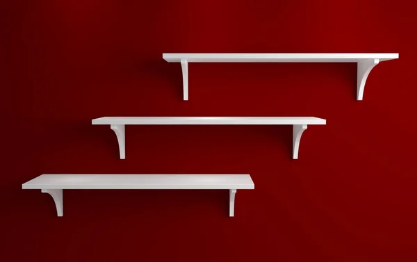 Simple shelves on a wall. — Stock Photo, Image