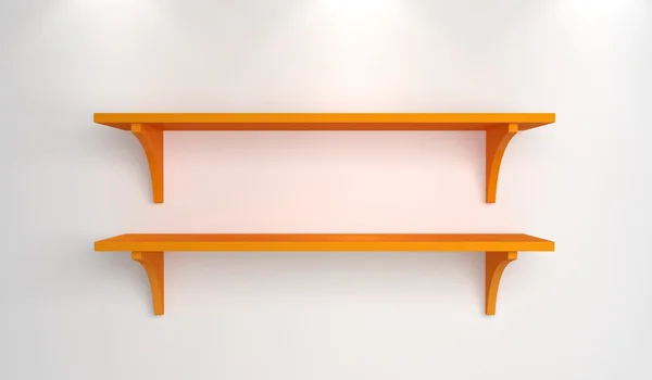 Simple shelves on a wall. — Stock Photo, Image