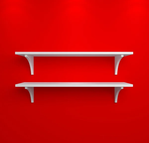 Simple shelves on a wall. — Stock Photo, Image