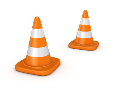 3D oluşturulan trafik koni.