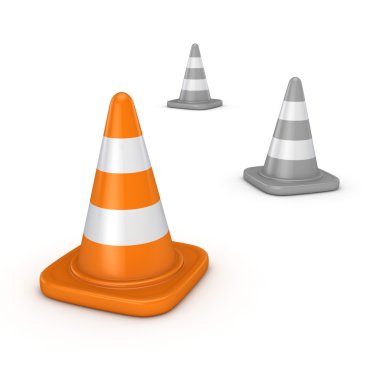 3D oluşturulan trafik koni.