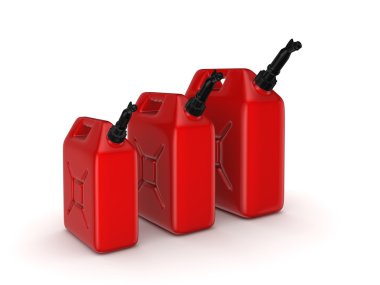 Renkli benzin jerrycans.