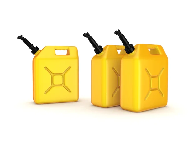 Colorful gasoline jerrycans. — Stock Photo, Image