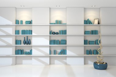 3D render modern raflar.