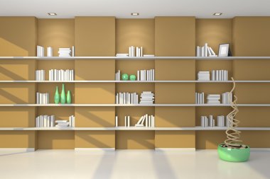 3D render modern raflar.