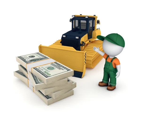 Gele bulldozer. — Stockfoto