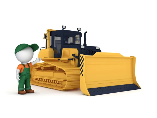 Gul bulldozer. — Stockfoto