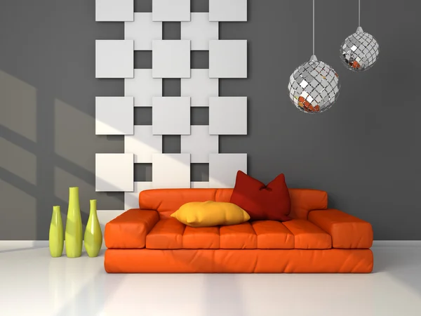 3D tavené moderní interiér. — Stock fotografie