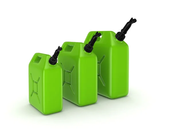 Colorful gasoline jerrycans. — Stock Photo, Image