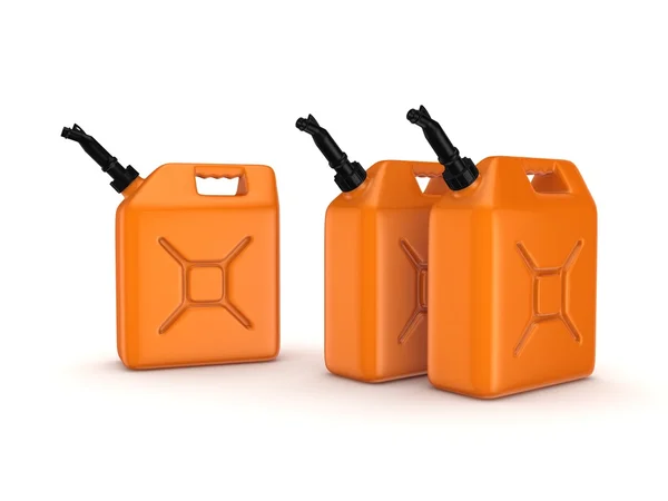 Colorful gasoline jerrycans. — Stock Photo, Image