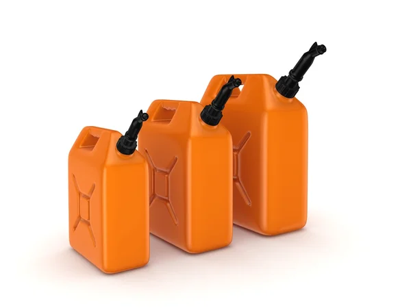 Kolorowy benzyna jerrycans. — Zdjęcie stockowe