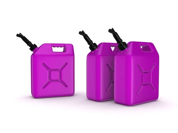 Colorful gasoline jerrycans. — Stock Photo, Image