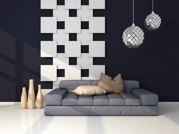 3D tavené moderní interiér. — Stock fotografie