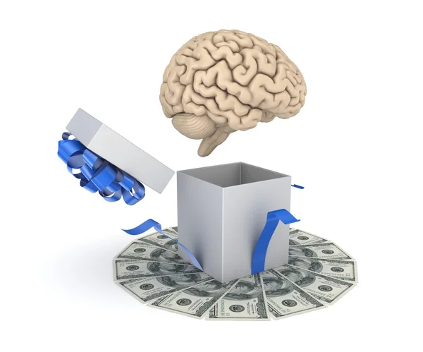 Mänskliga hjärnan på en presentförpackning. — Stockfoto