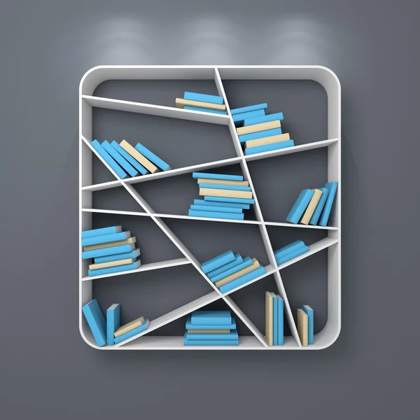 Modern bookshelf. — Stock Photo, Image