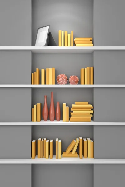 Modernes Bücherregal. — Stockfoto