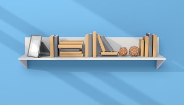 3D render modern kitaplık.